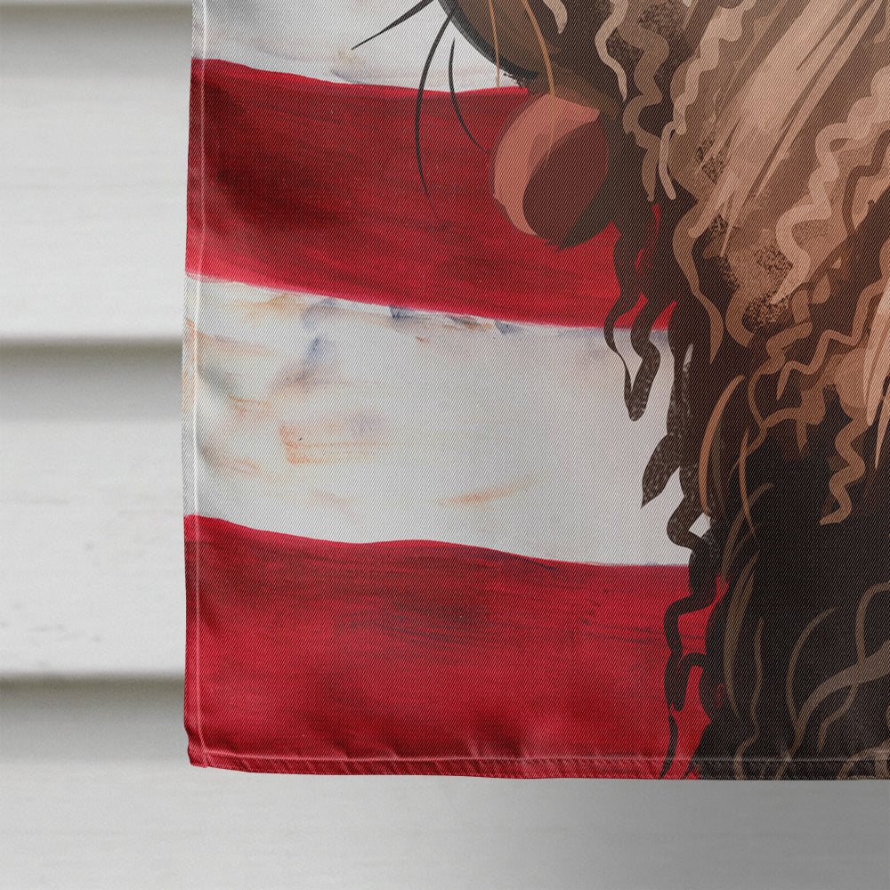 Spanish Water Dog American Flag Flag Canvas House Size CK6719CHF  the-store.com.