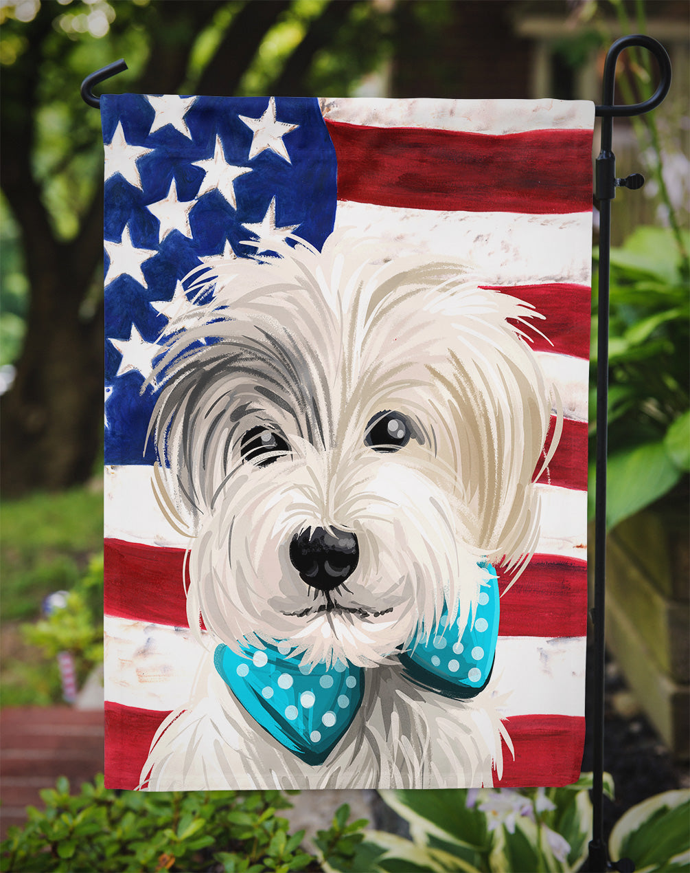 Sporting Lucas Terrier American Flag Flag Garden Size CK6721GF  the-store.com.