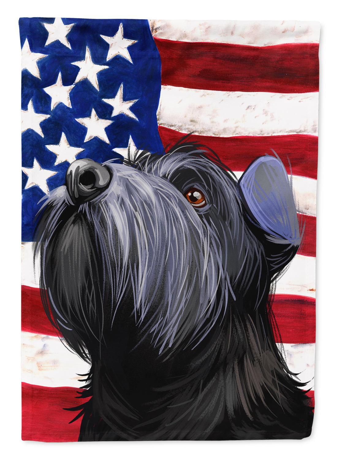 Standard Schnauzer Black American Flag Flag Canvas House Size CK6725CHF  the-store.com.