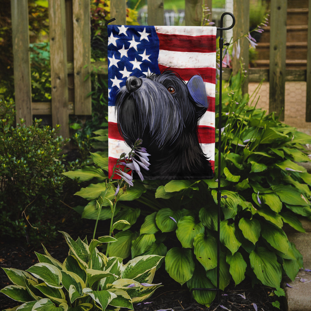 Standard Schnauzer Black American Flag Flag Garden Size CK6725GF  the-store.com.