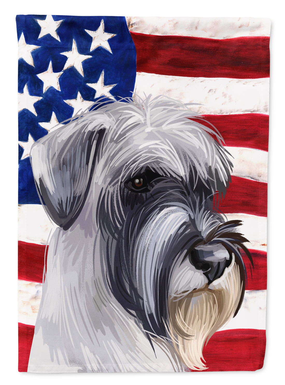 Standard Schnauzer White American Flag Flag Garden Size CK6726GF  the-store.com.