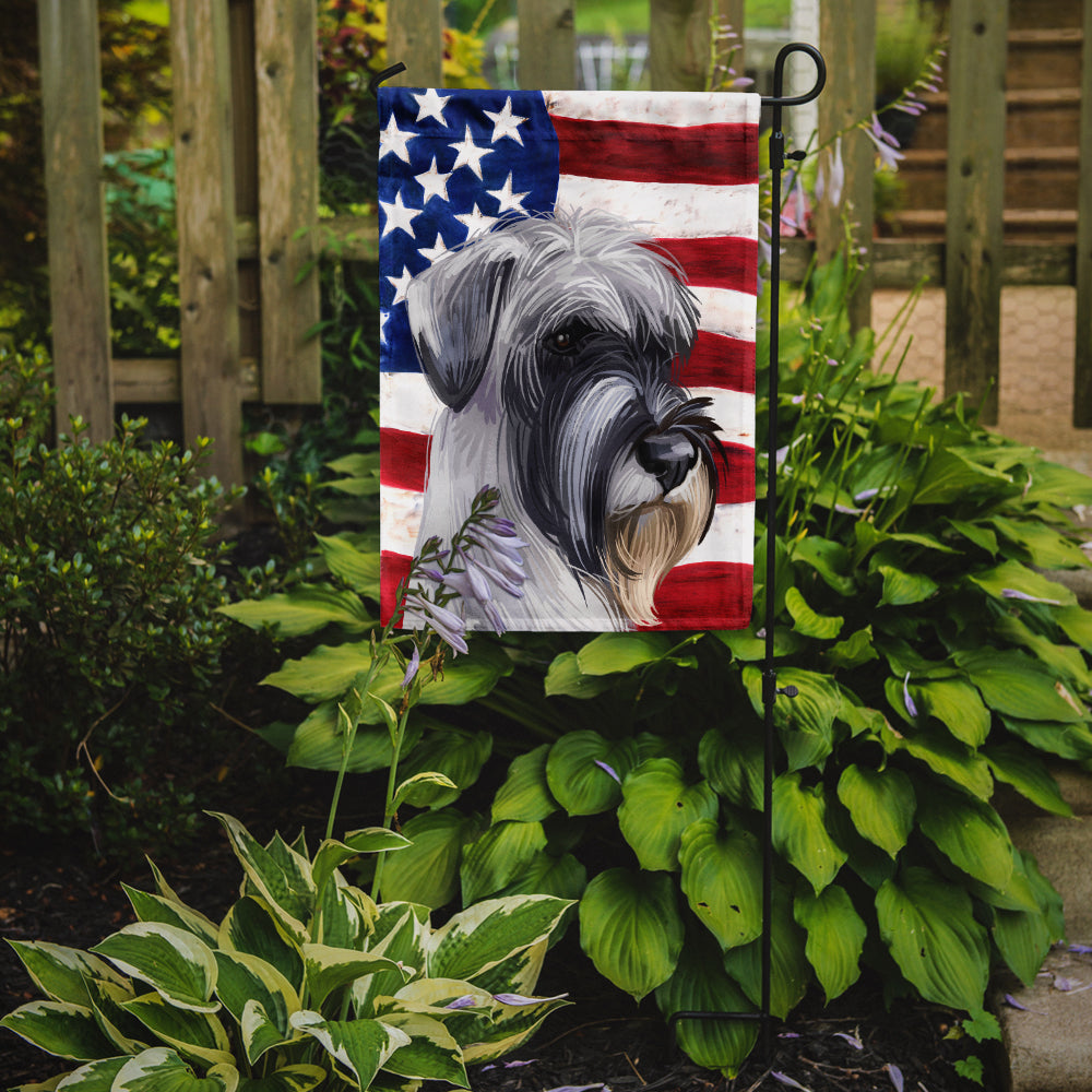 Standard Schnauzer White American Flag Flag Garden Size CK6726GF  the-store.com.