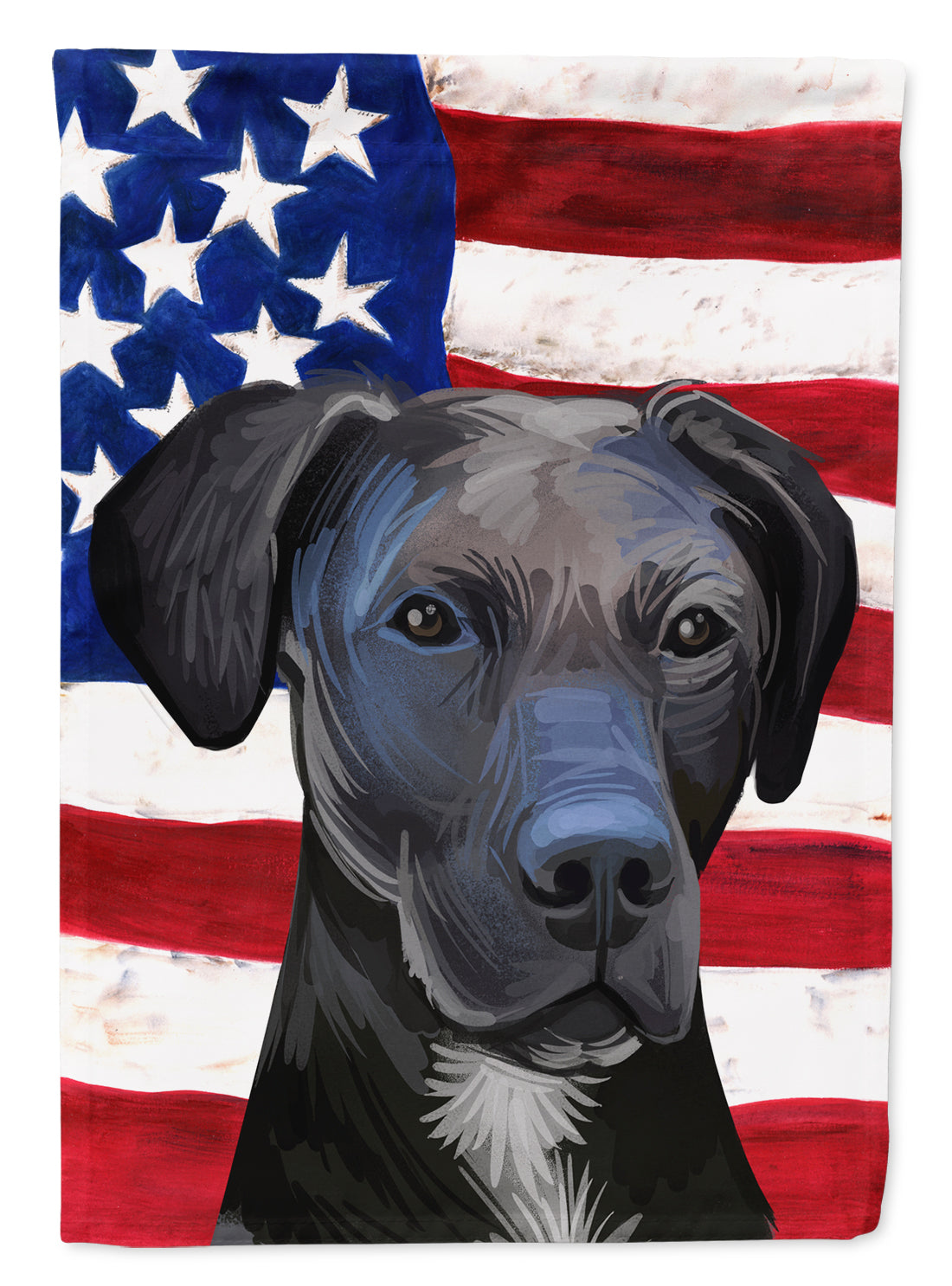 Stephens Cur Dog American Flag Flag Canvas House Size CK6727CHF  the-store.com.