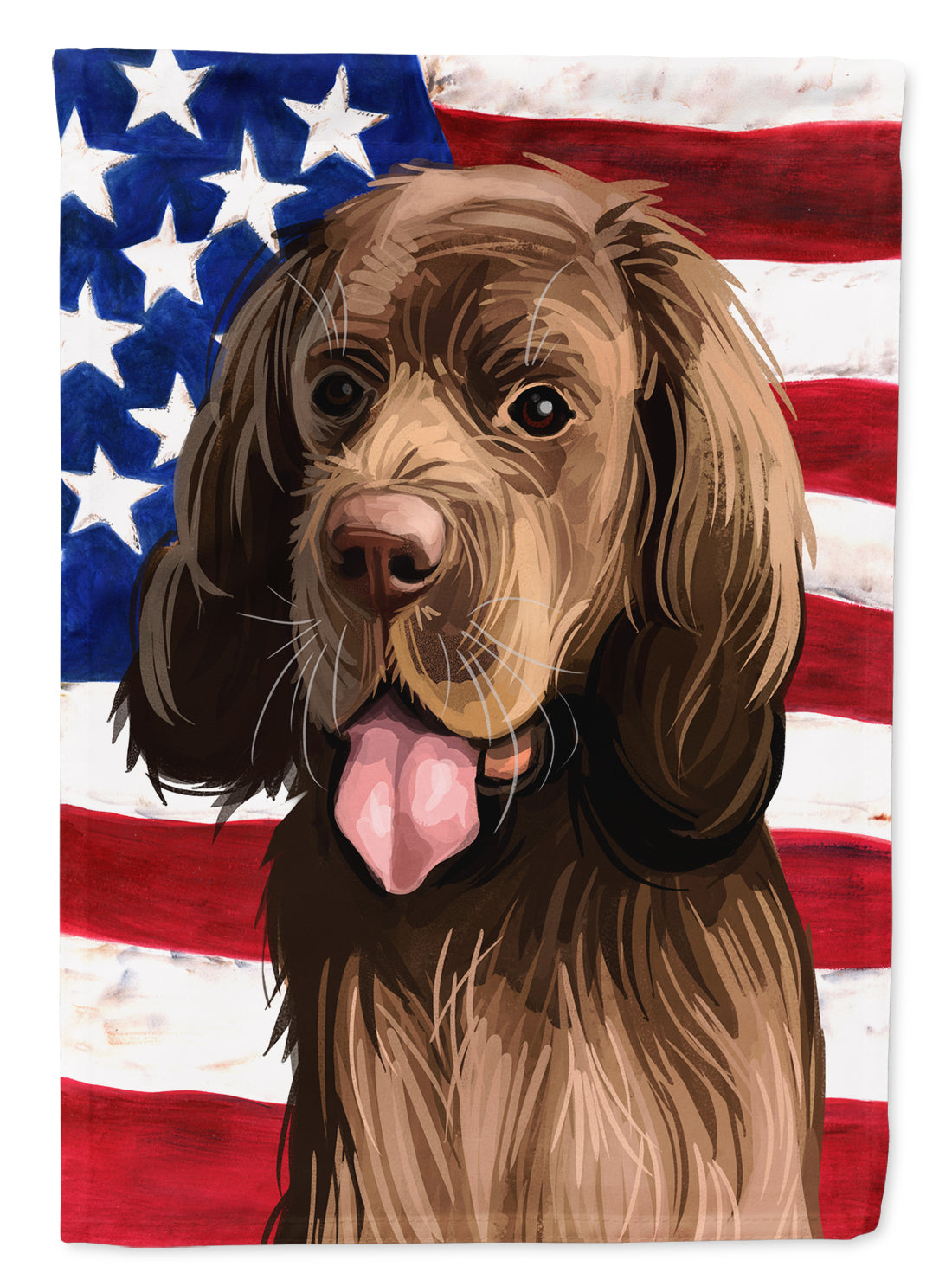 Sussex Spaniel Dog American Flag Flag Garden Size CK6729GF  the-store.com.