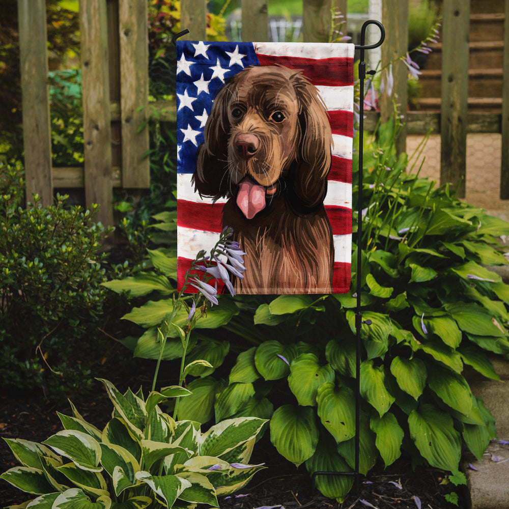 Sussex Spaniel Dog American Flag Flag Garden Size CK6729GF  the-store.com.