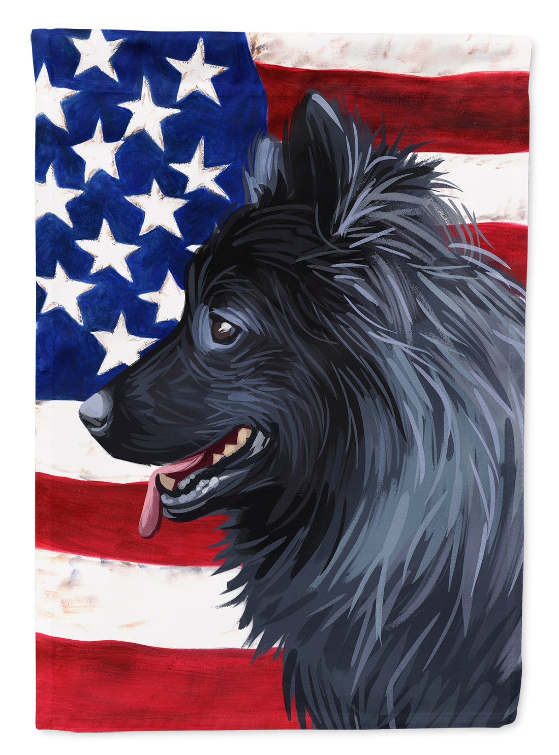 Swedish Lapphund Dog American Flag Flag Canvas House Size CK6730CHF  the-store.com.