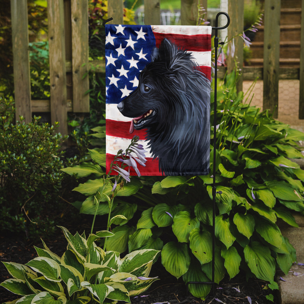 Swedish Lapphund Dog American Flag Flag Garden Size CK6730GF  the-store.com.