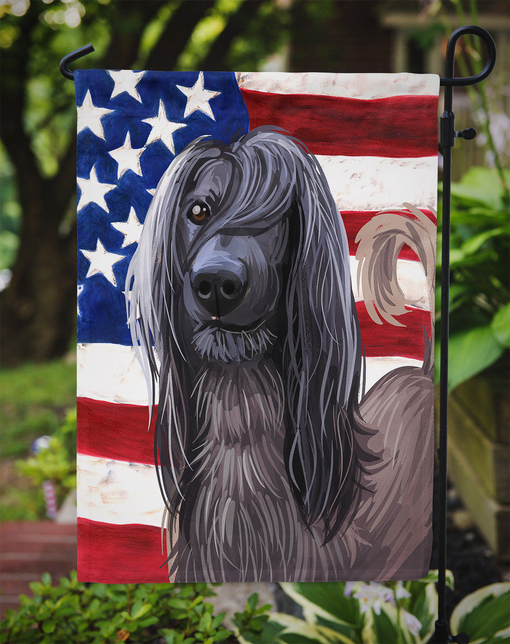 Taigan Dog American Flag Flag Garden Size CK6732GF  the-store.com.