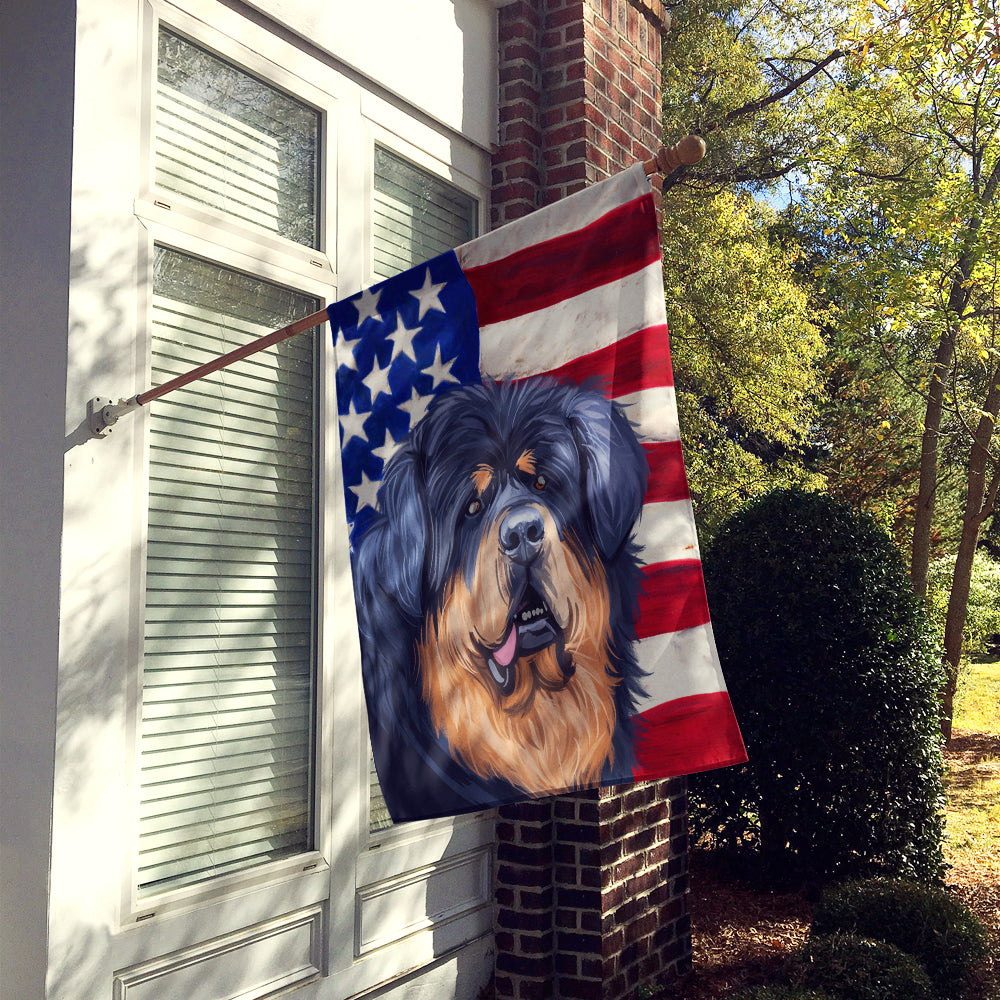 Tibetan Mastiff American Flag Flag Canvas House Size CK6739CHF  the-store.com.