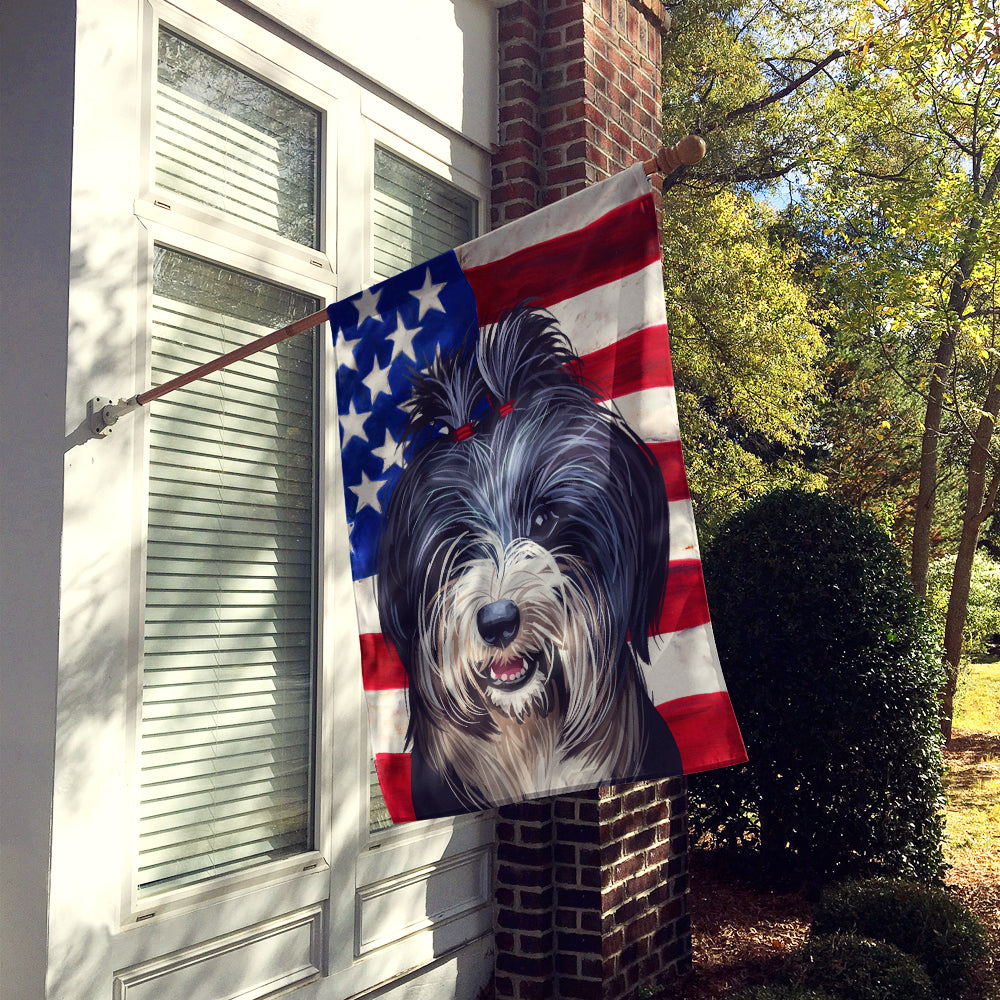 Tibetan Terrier American Flag Flag Canvas House Size CK6740CHF  the-store.com.