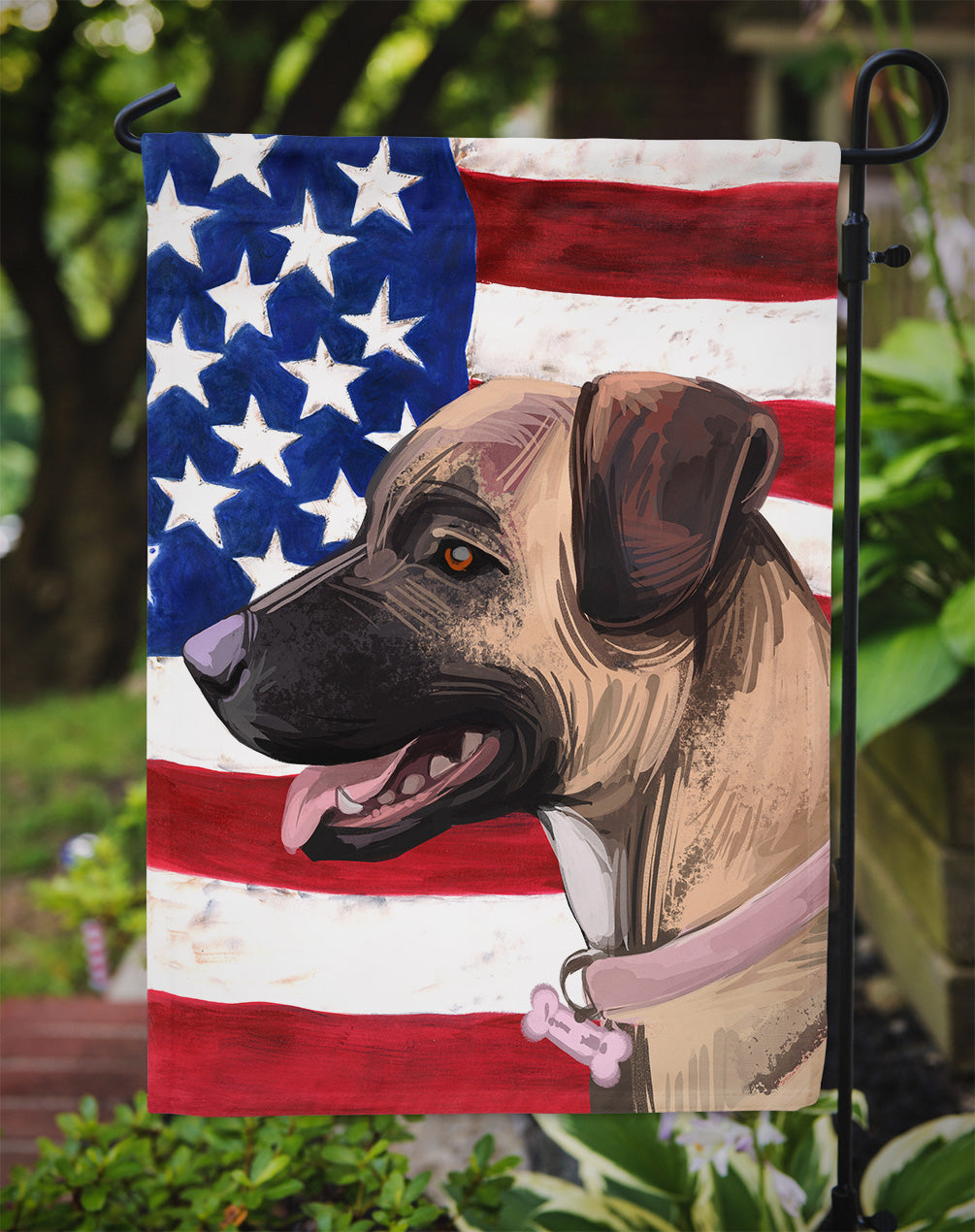 Treeing Tennessee Brindle American Flag Flag Garden Size CK6745GF  the-store.com.