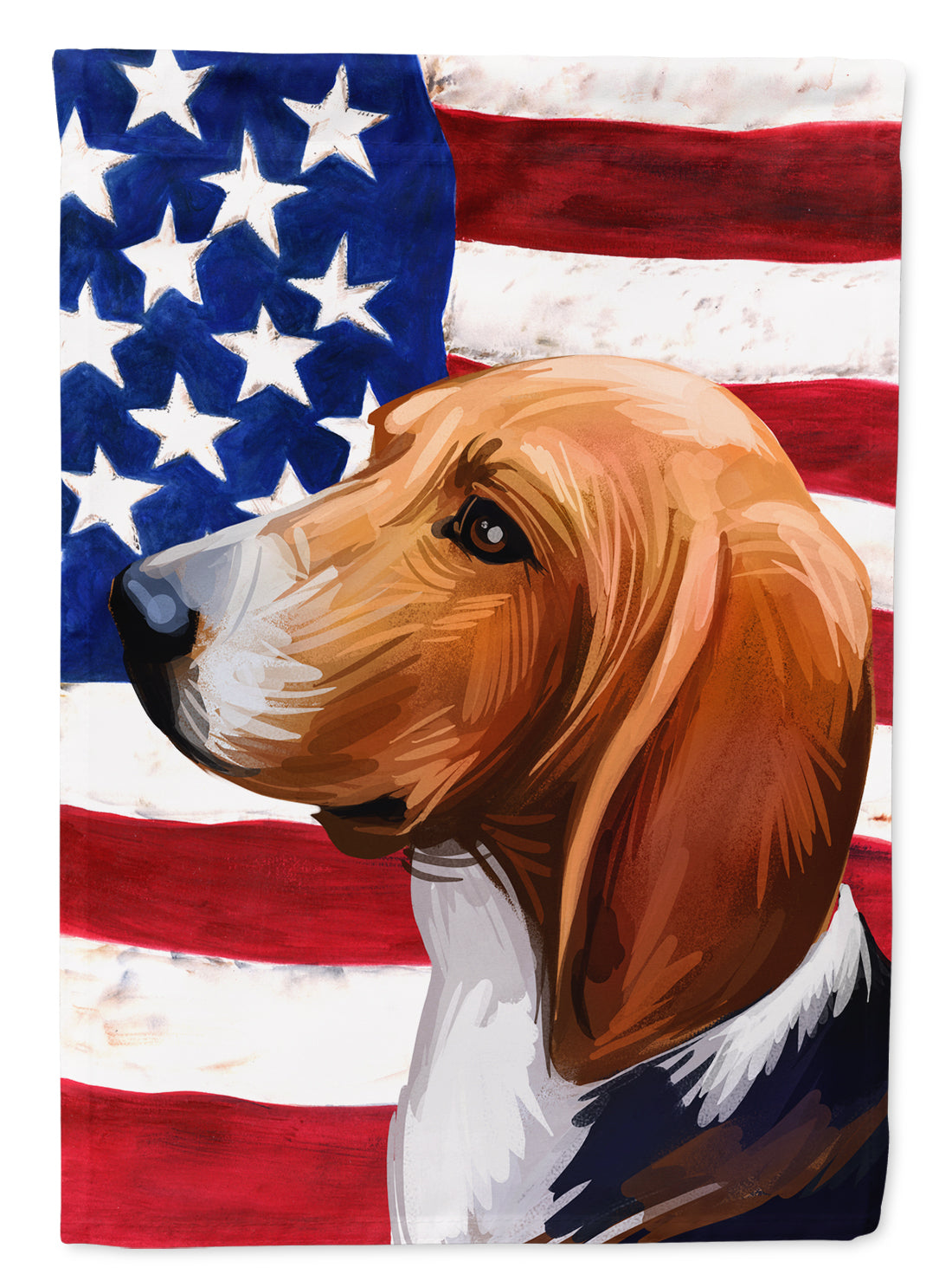 Treeing Walker Coonhound American Flag Flag Canvas House Size CK6746CHF  the-store.com.