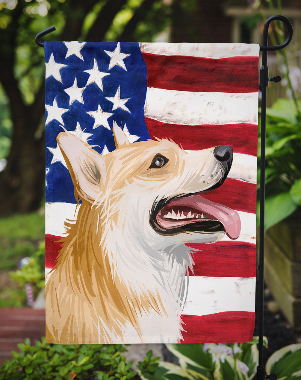 Pembroke Welsh Corgi American Flag Flag Garden Size CK6751GF  the-store.com.