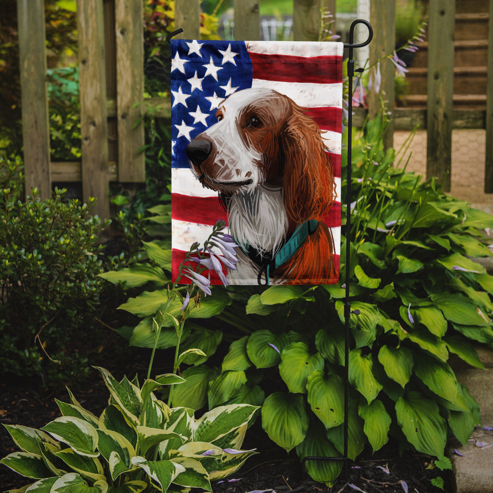 Welsh Springer Spaniel American Flag Flag Garden Size CK6753GF  the-store.com.