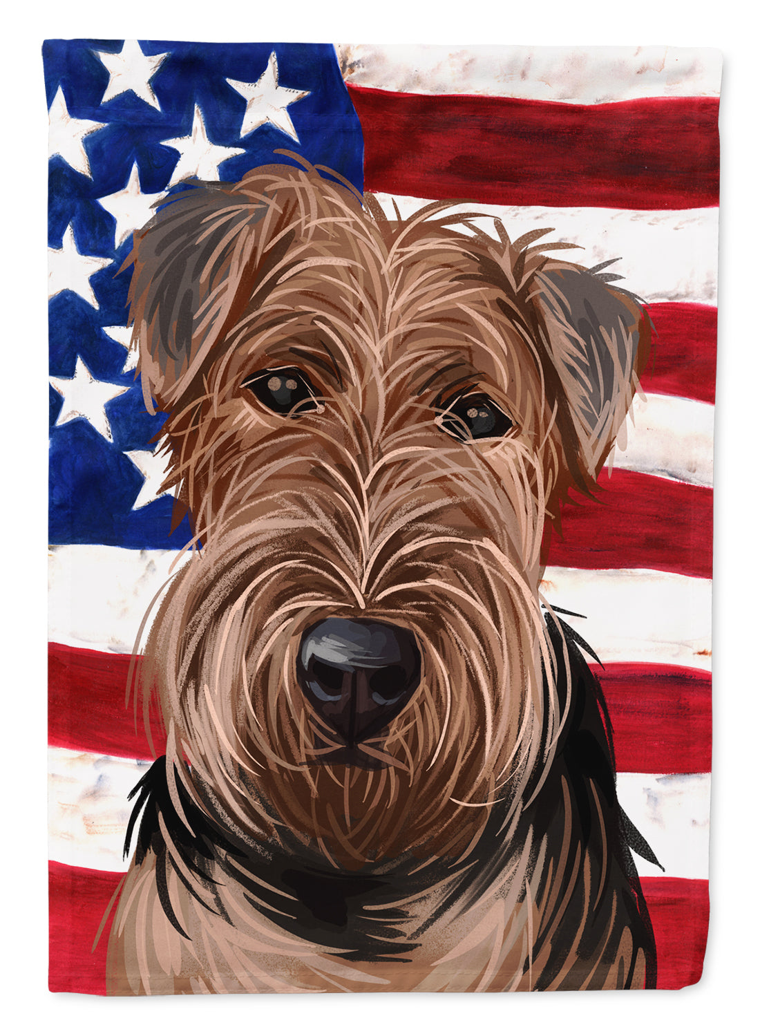 Welsh Terrier American Flag Flag Canvas House Size CK6754CHF  the-store.com.