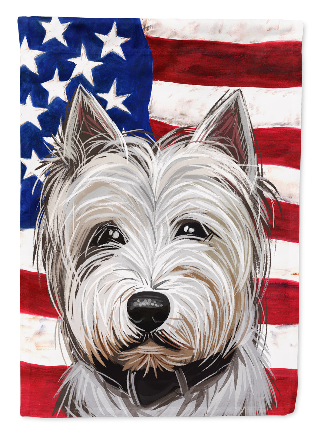 West Highland White Terrier American Flag Flag Garden Size CK6755GF  the-store.com.