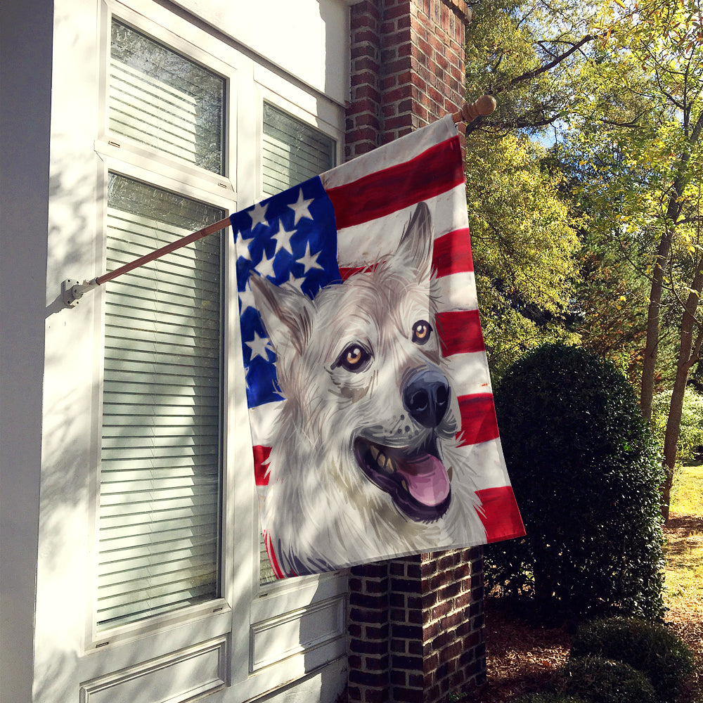 West Siberian Laika American Flag Flag Canvas House Size CK6756CHF  the-store.com.