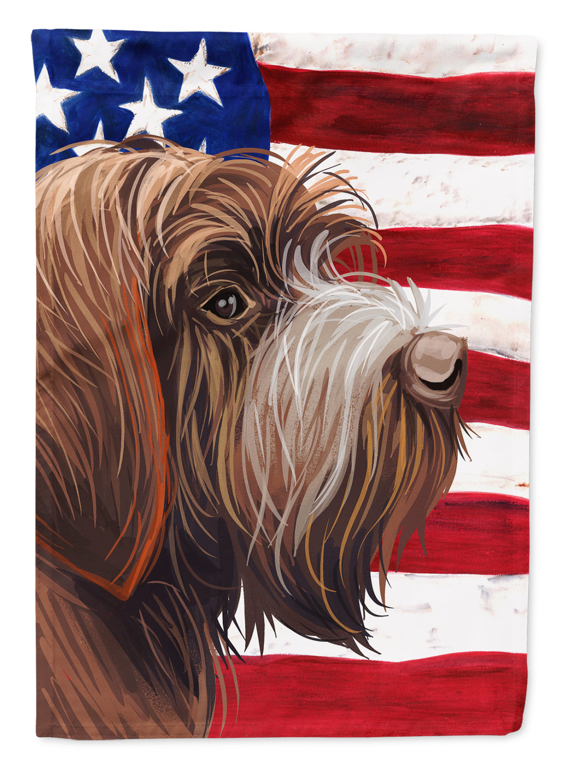 Wirehaired Pointing Griffon American Flag Flag Garden Size CK6757GF  the-store.com.