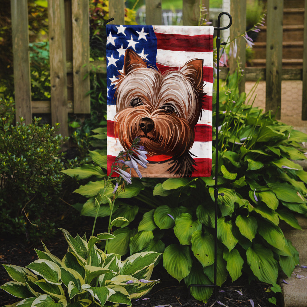 Yorkshire Terrier American Flag Flag Garden Size CK6760GF  the-store.com.