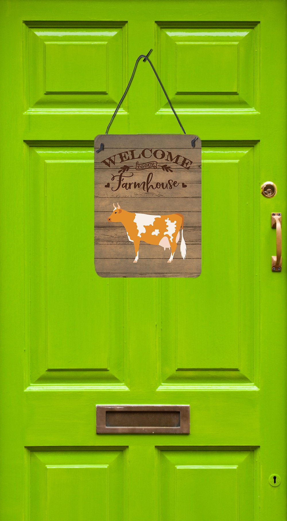 Guernsey Cow Welcome Wall or Door Hanging Prints CK6765DS1216 by Caroline's Treasures