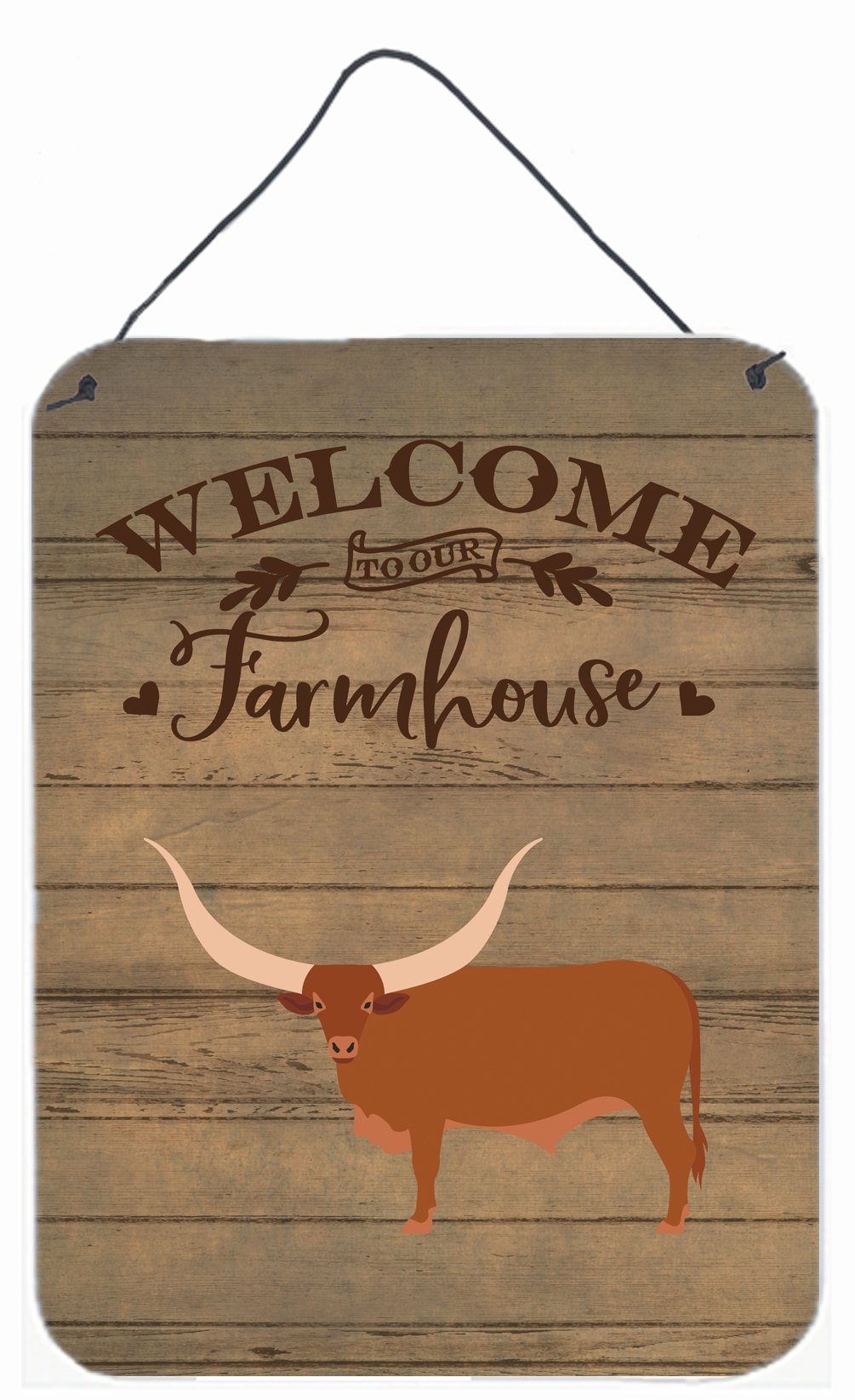 Ankole-Watusu Cow Welcome Wall or Door Hanging Prints CK6767DS1216 by Caroline's Treasures