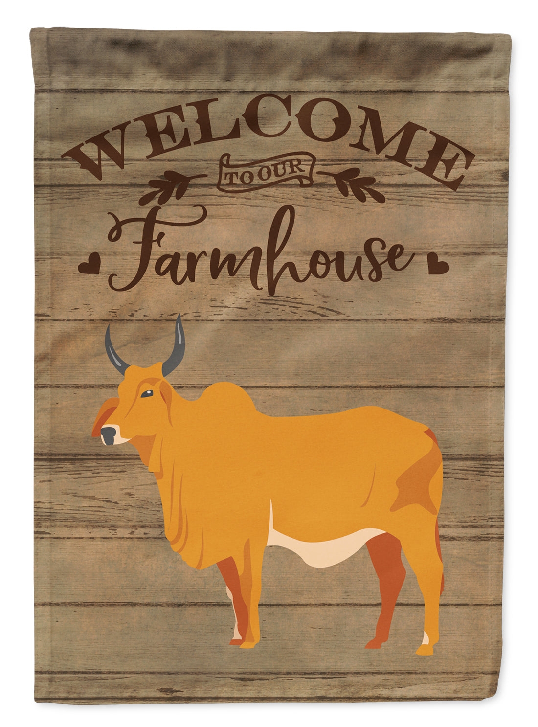 Zebu Indicine Cow Welcome Flag Canvas House Size CK6769CHF  the-store.com.