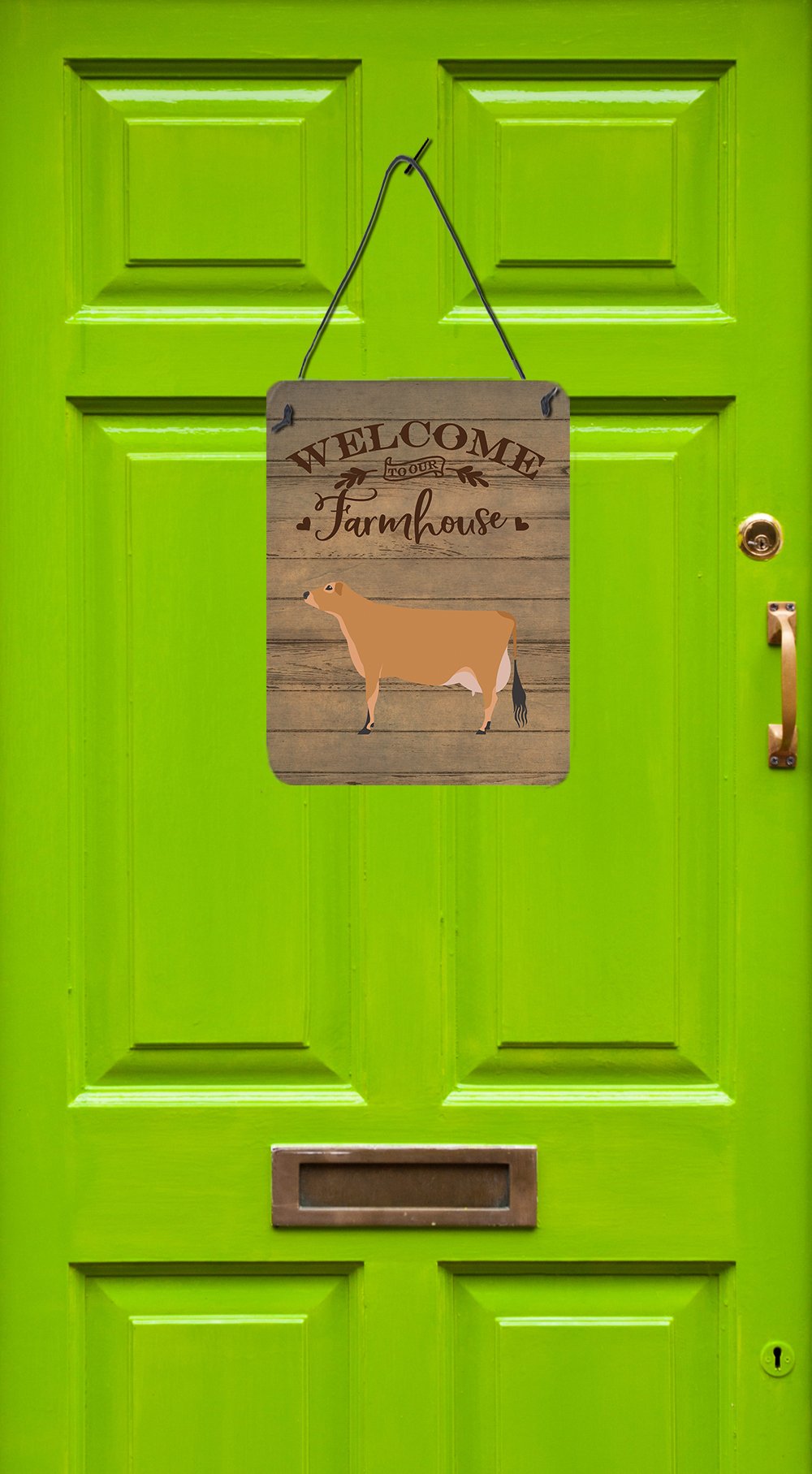 Jersey Cow Welcome Wall or Door Hanging Prints CK6773DS1216 by Caroline's Treasures