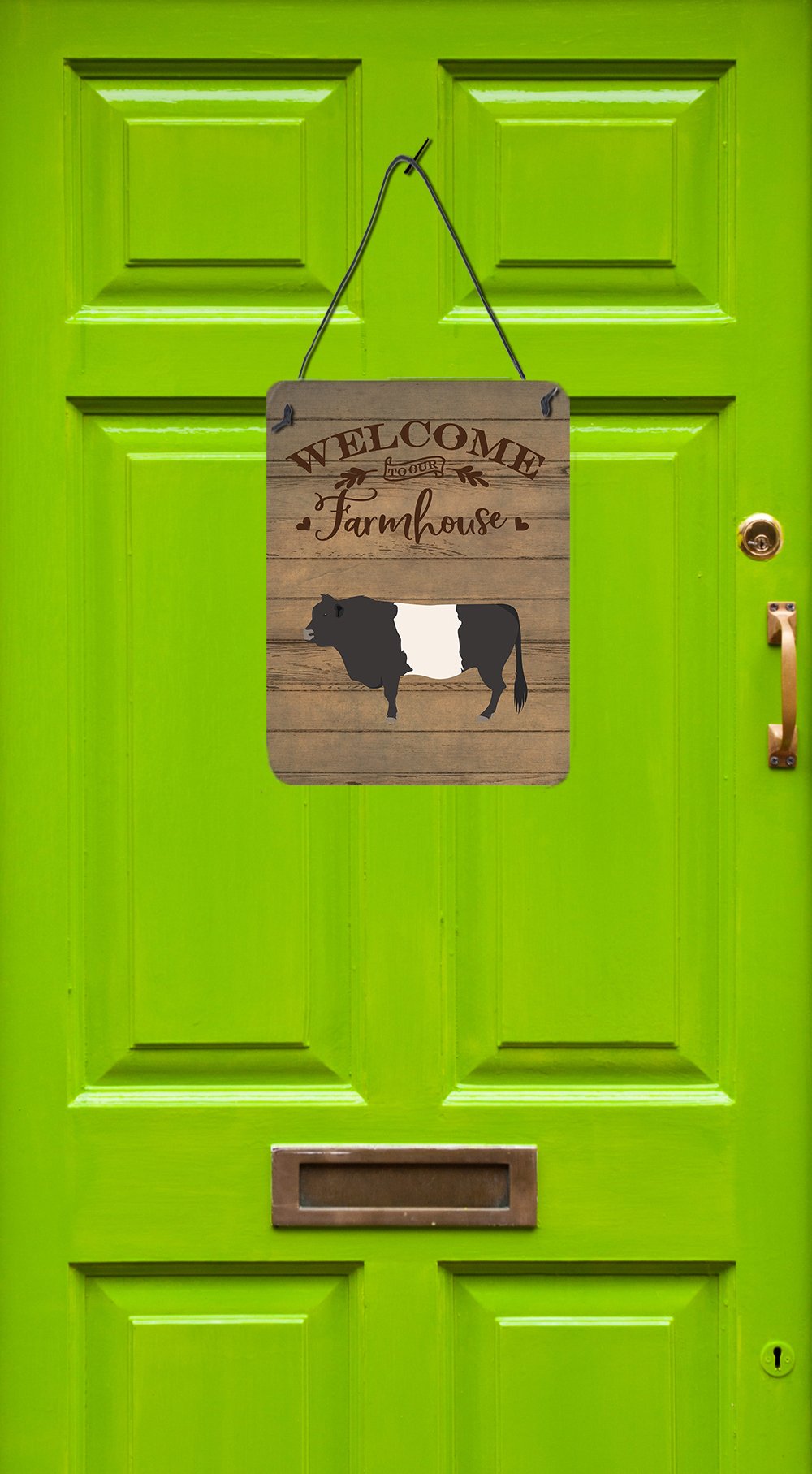 Belted Galloway Cow Welcome Wall or Door Hanging Prints CK6775DS1216 by Caroline's Treasures