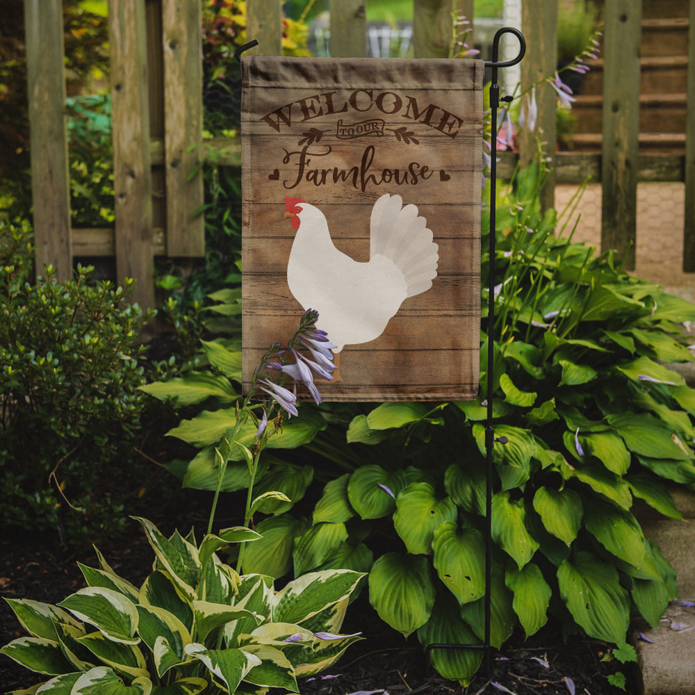 Leghorn Chicken Welcome Flag Garden Size CK6784GF  the-store.com.