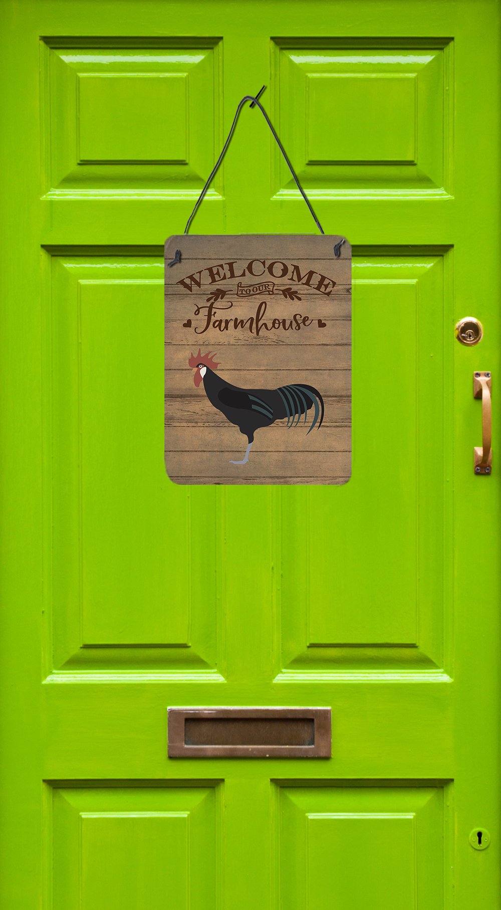 Minorca Ctalalan Chicken Welcome Wall or Door Hanging Prints CK6785DS1216 by Caroline's Treasures