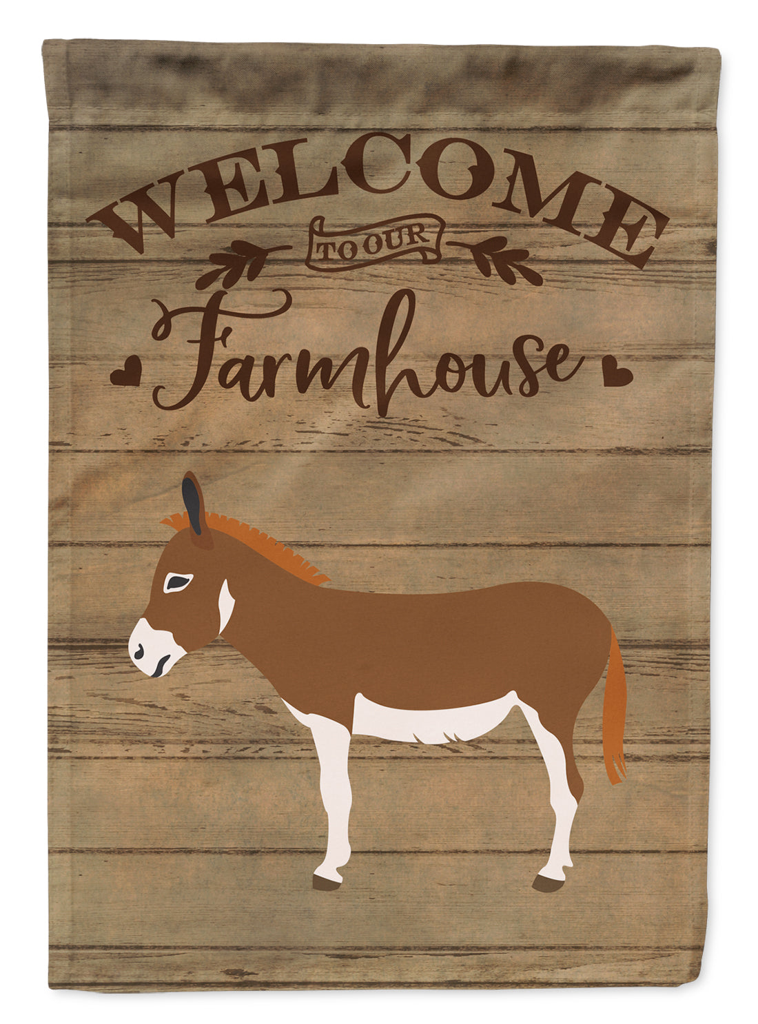 Miniature Mediterranian Donkey Welcome Flag Canvas House Size CK6791CHF  the-store.com.