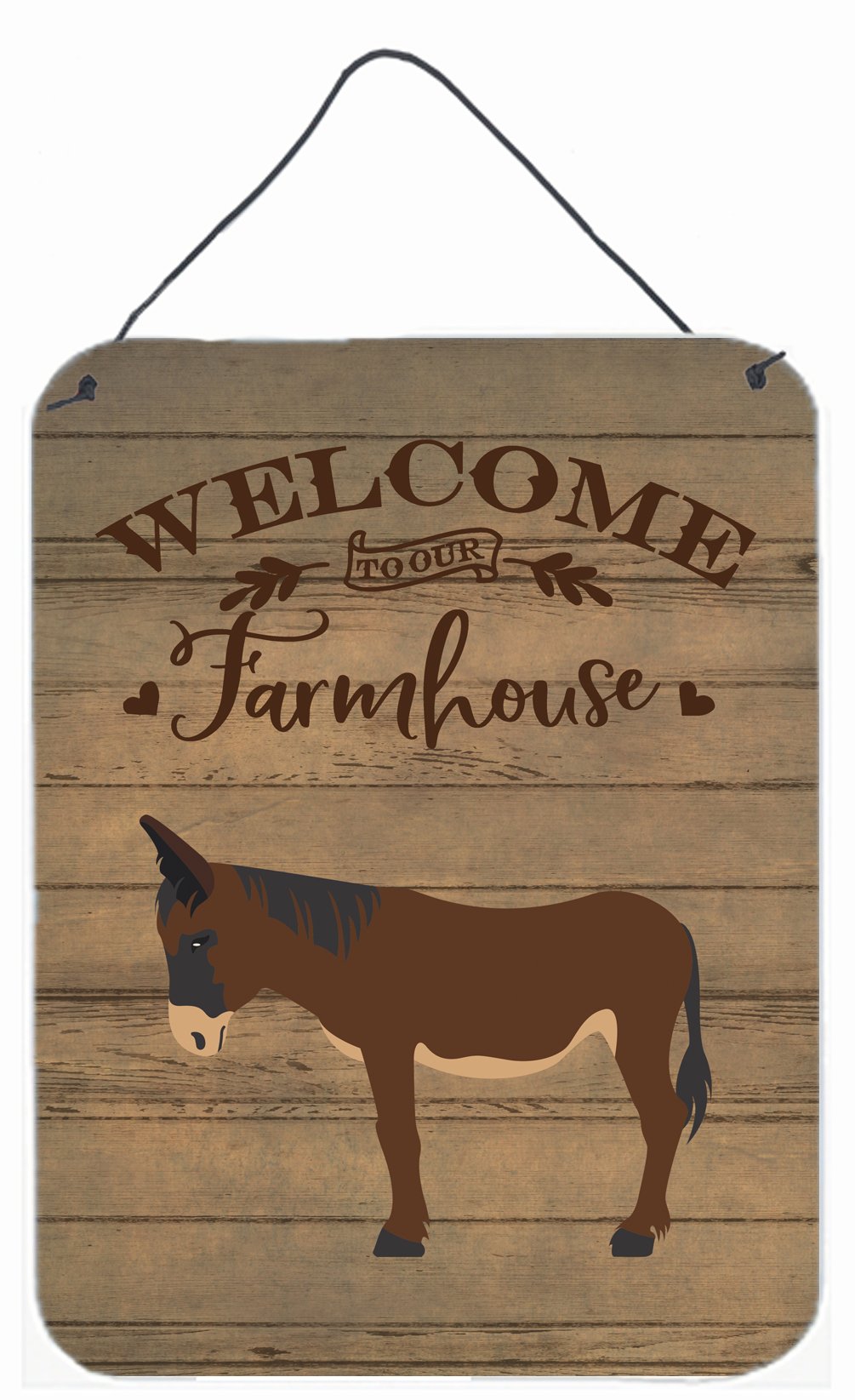 Zamorano-Leones Donkey Welcome Wall or Door Hanging Prints CK6797DS1216 by Caroline's Treasures