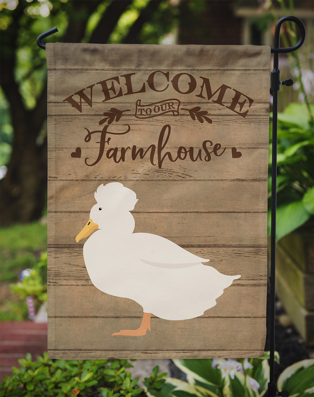 Crested Duck Welcome Flag Garden Size CK6801GF  the-store.com.