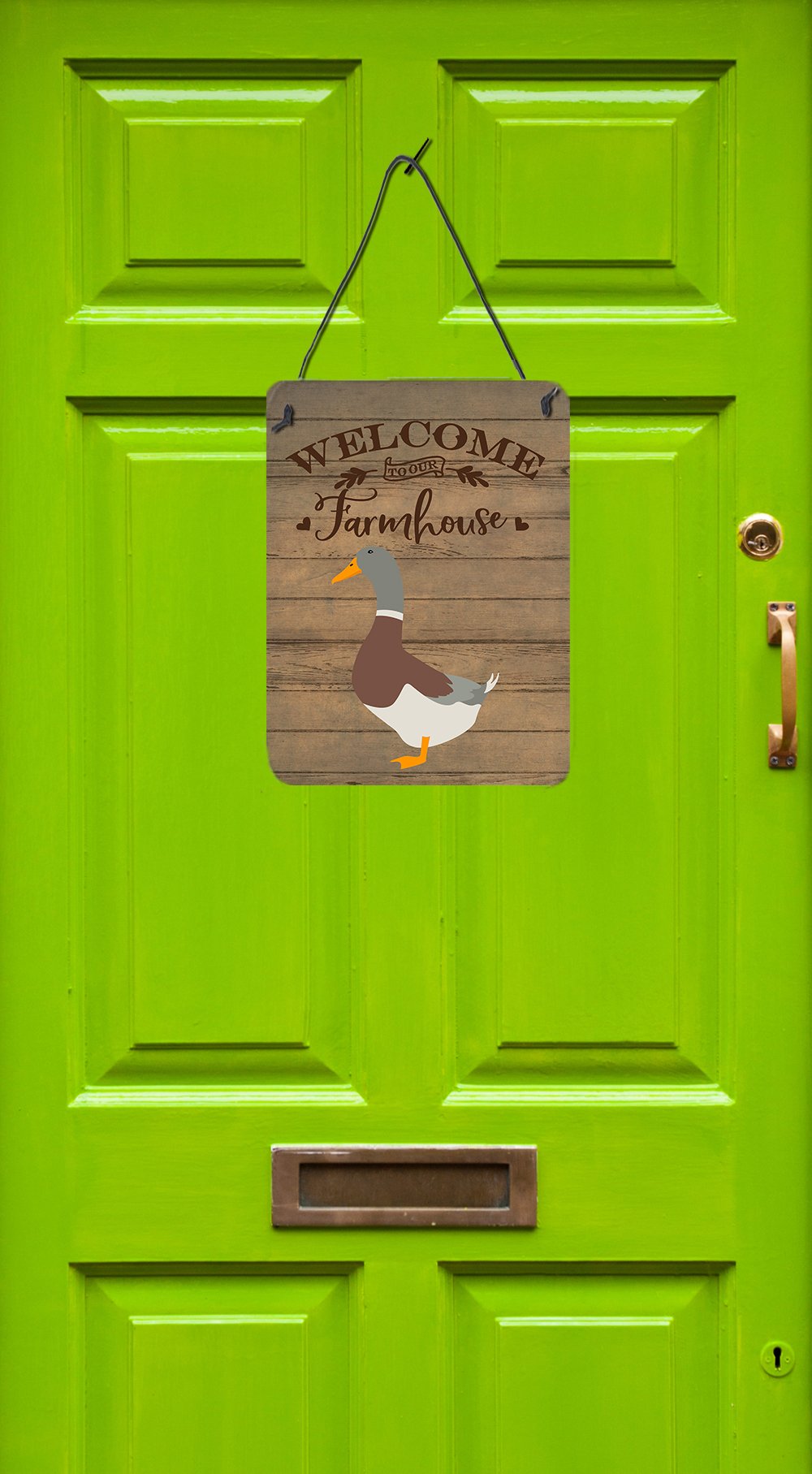 Saxony Sachsenente Duck Welcome Wall or Door Hanging Prints CK6807DS1216 by Caroline's Treasures