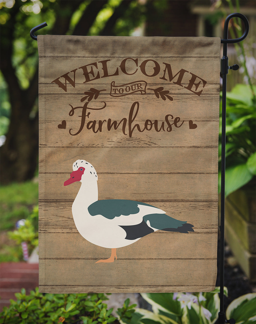 Muscovy Duck Welcome Flag Garden Size CK6808GF  the-store.com.