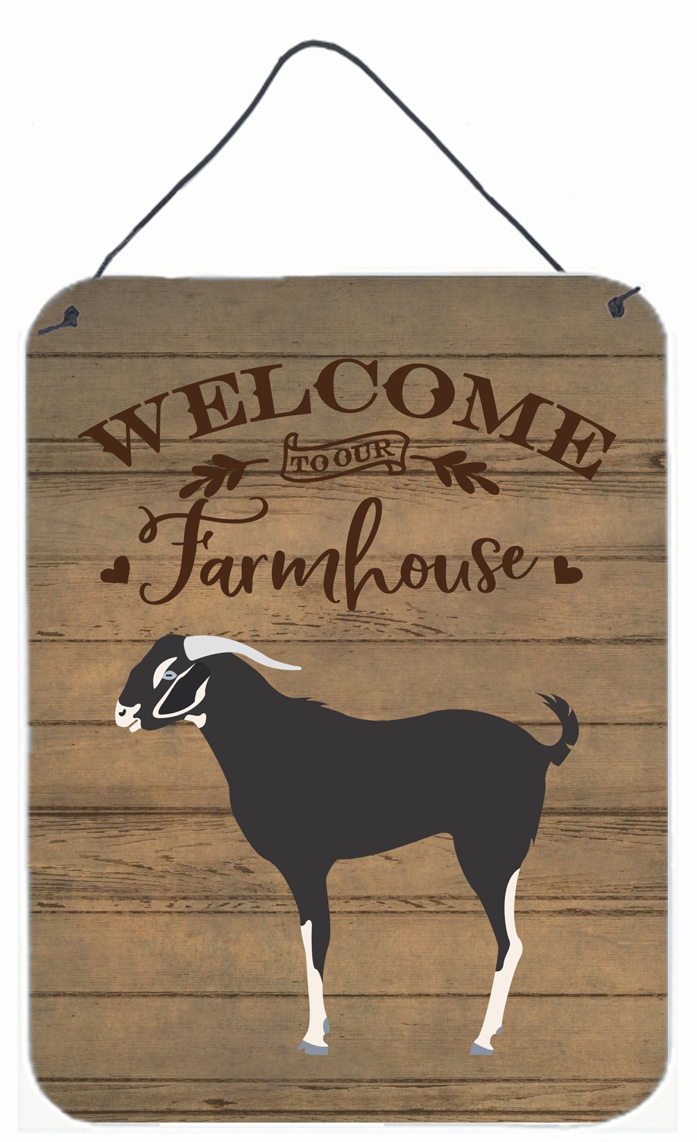 Black Bengal Goat Welcome Wall or Door Hanging Prints CK6828DS1216 by Caroline's Treasures