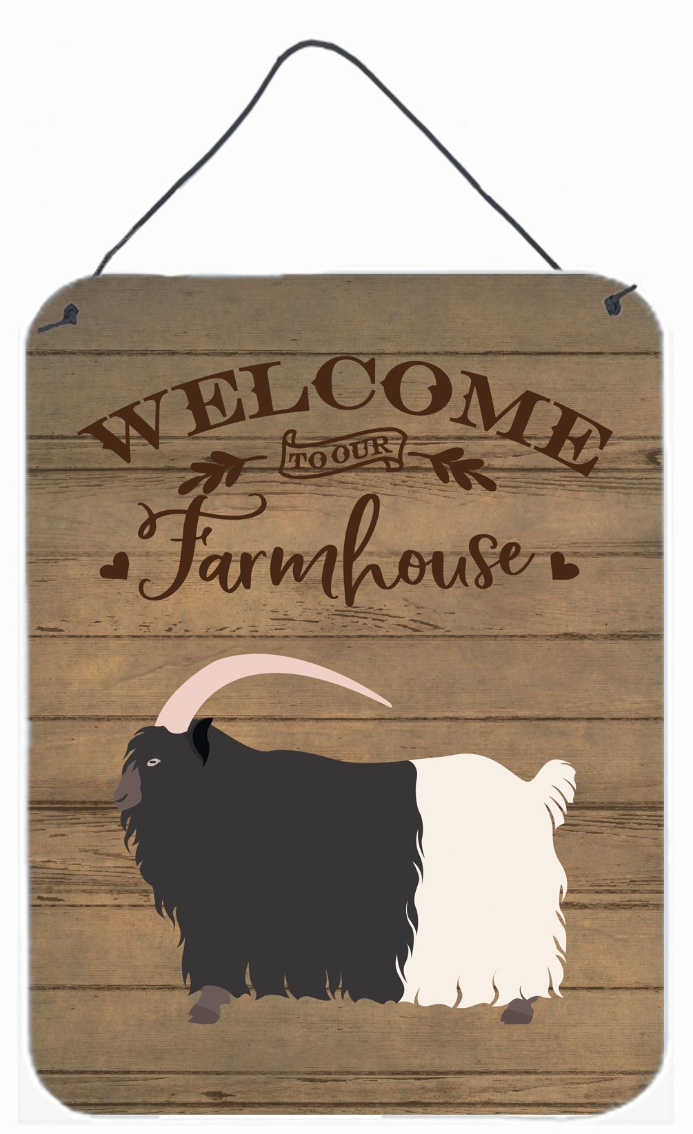 Welsh Black-Necked Goat Welcome Wall or Door Hanging Prints CK6831DS1216 by Caroline's Treasures