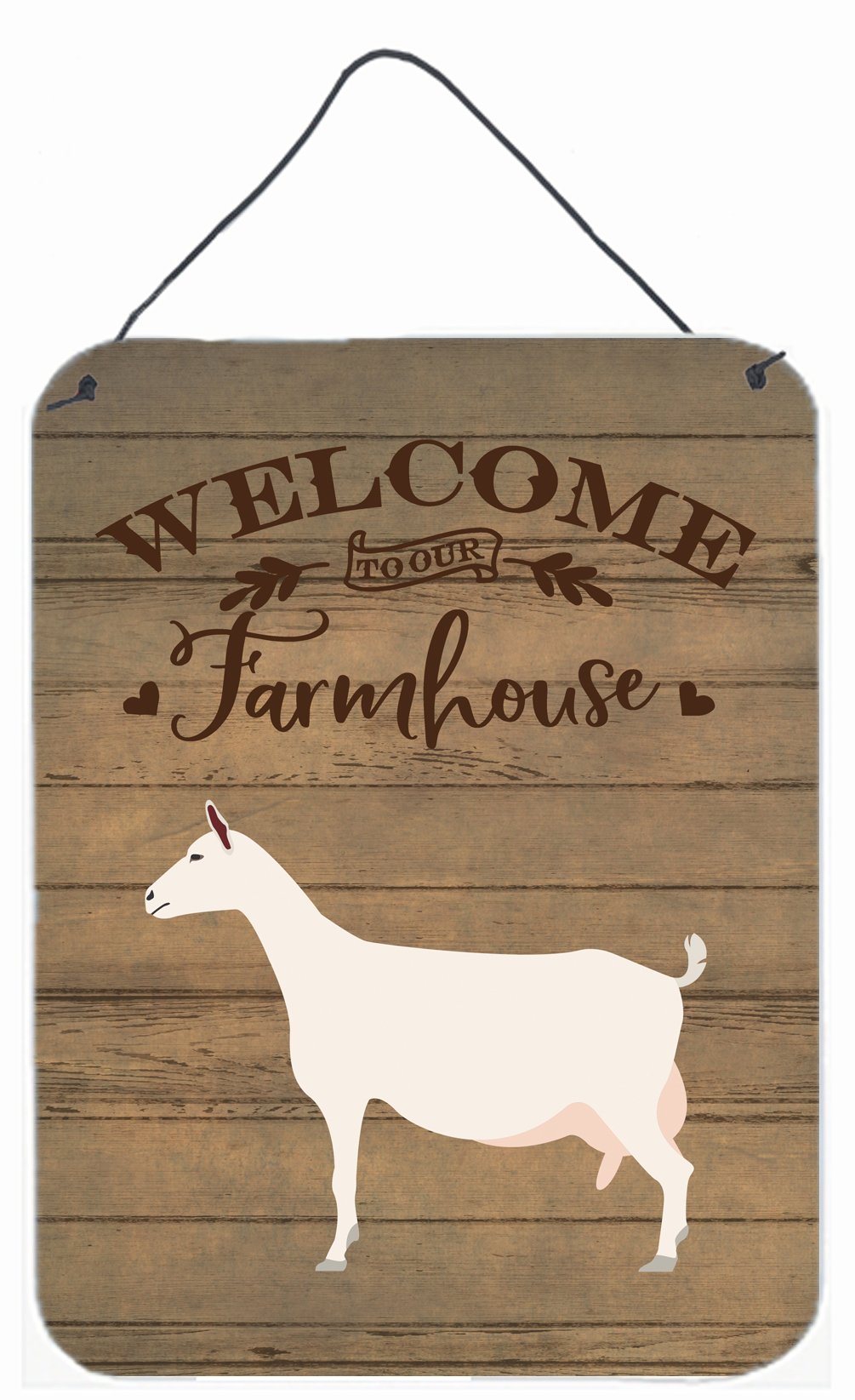 Saanen Goat Welcome Wall or Door Hanging Prints CK6833DS1216 by Caroline&#39;s Treasures