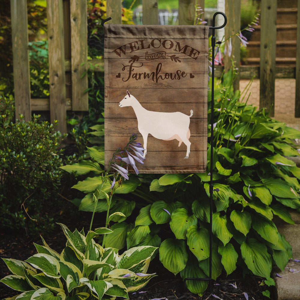 Saanen Goat Welcome Flag Garden Size CK6833GF  the-store.com.