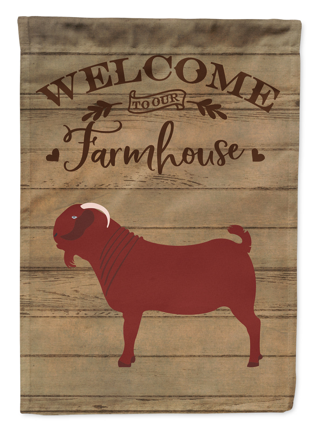 Kalahari Red Goat Welcome Flag Canvas House Size CK6835CHF  the-store.com.