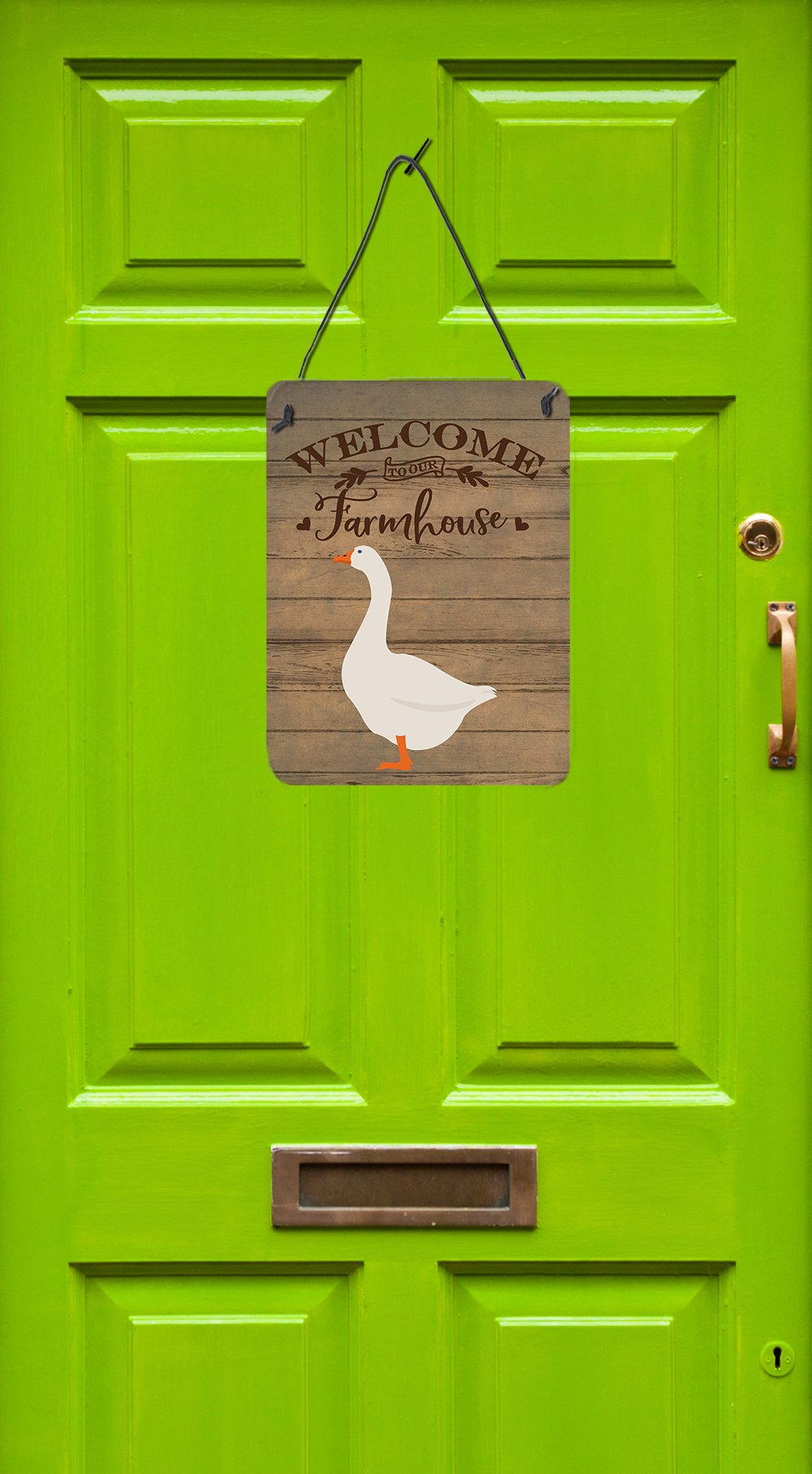 Embden Goose Welcome Wall or Door Hanging Prints CK6836DS1216 by Caroline's Treasures