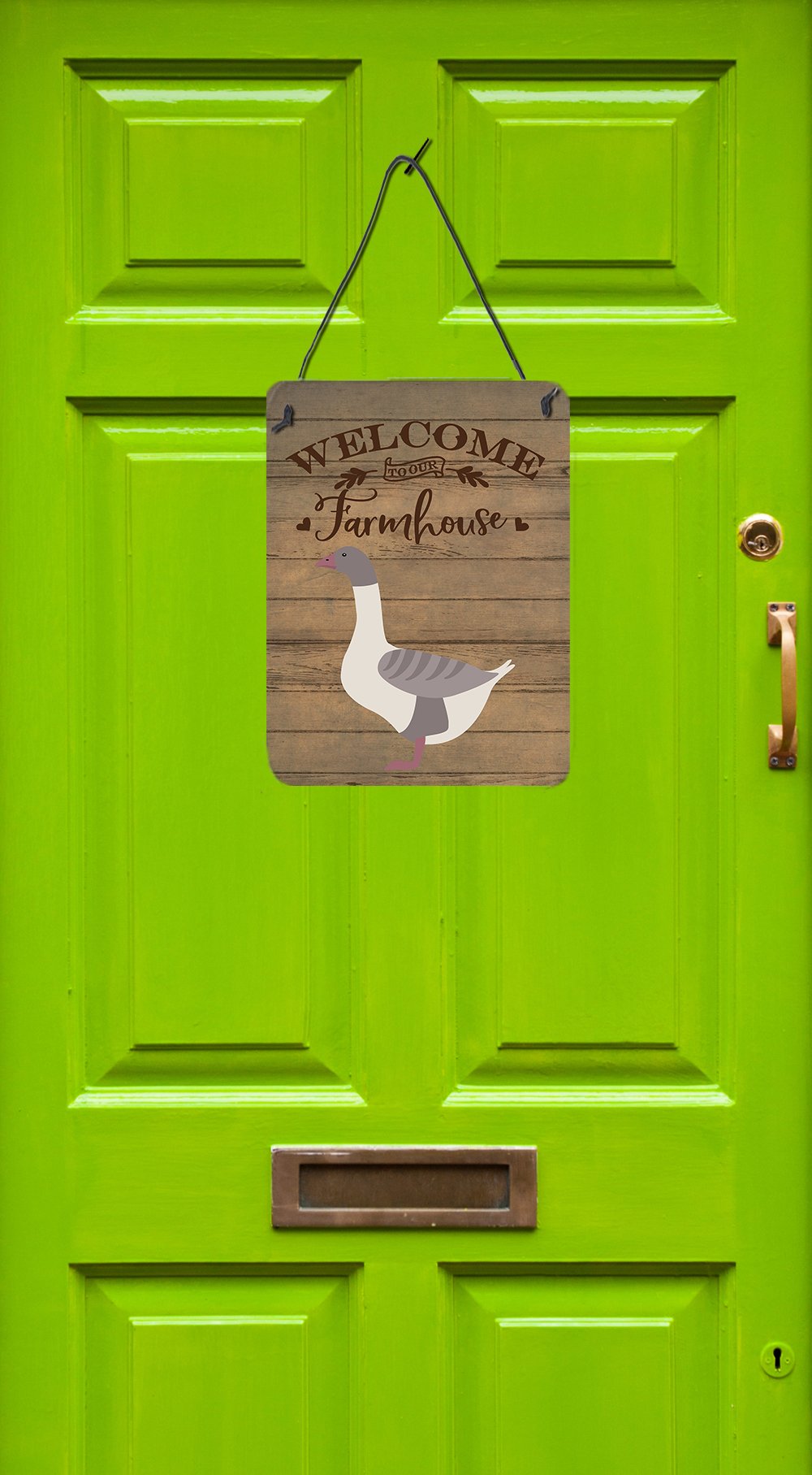 Buff Grey Back Goose Welcome Wall or Door Hanging Prints CK6845DS1216 by Caroline's Treasures