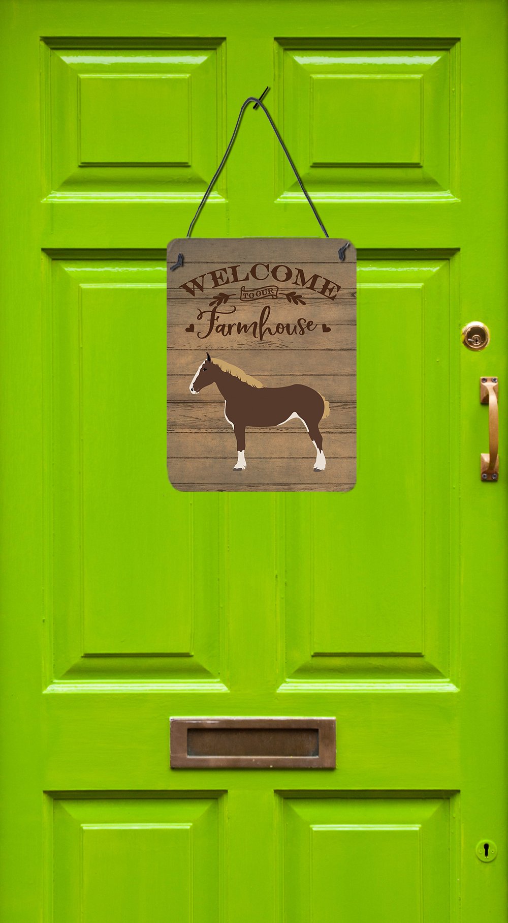 Percheron Horse Welcome Wall or Door Hanging Prints CK6850DS1216 by Caroline's Treasures