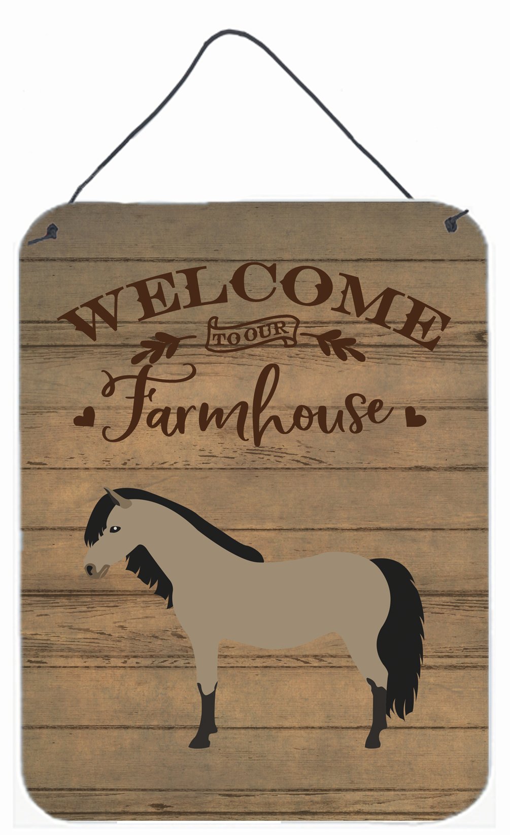 Welsh Pony Horse Welcome Wall or Door Hanging Prints CK6854DS1216 by Caroline's Treasures