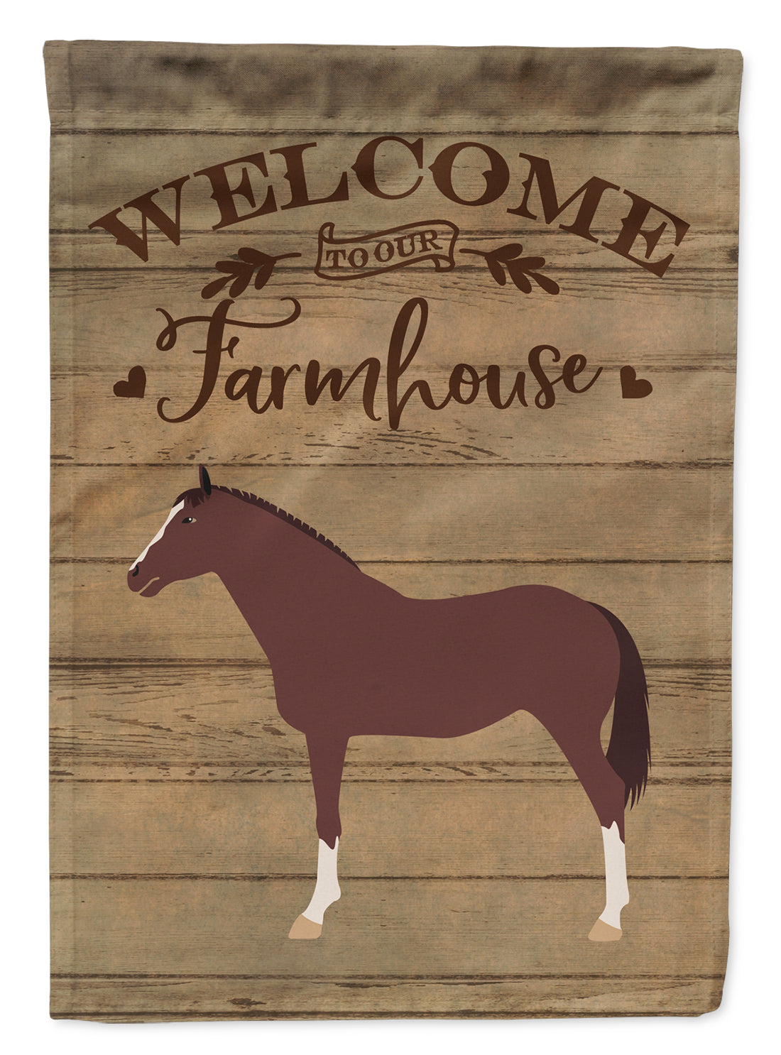 English Thoroughbred Horse Welcome Flag Canvas House Size CK6857CHF  the-store.com.