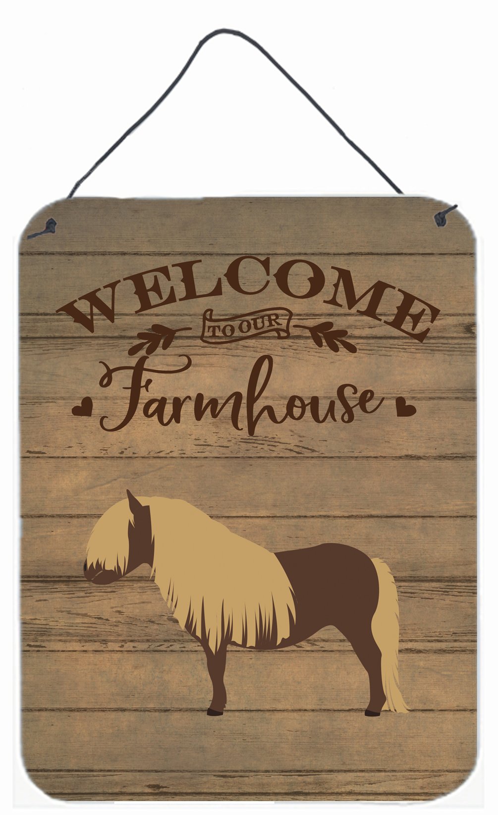 Shetland Pony Horse Welcome Wall or Door Hanging Prints CK6858DS1216 by Caroline&#39;s Treasures