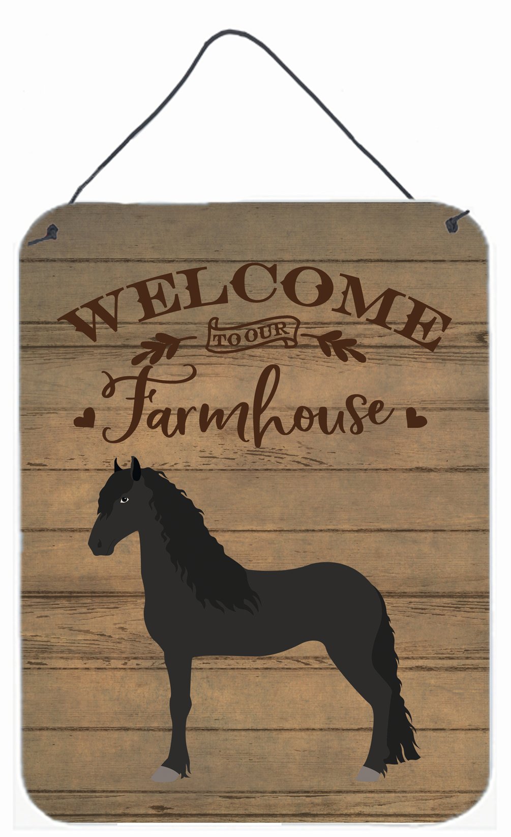 Friesian Horse Welcome Wall or Door Hanging Prints CK6859DS1216 by Caroline&#39;s Treasures