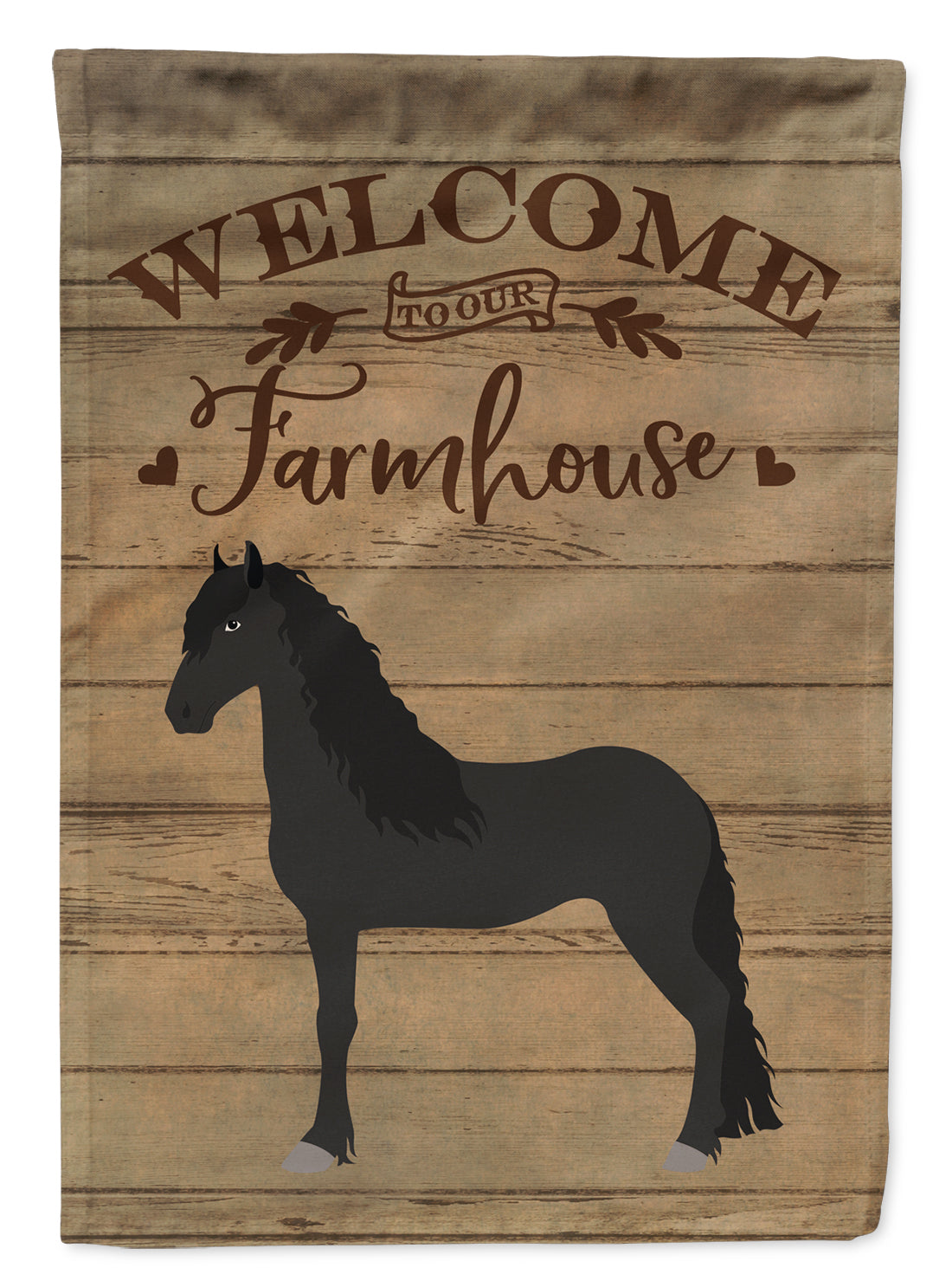 Friesian Horse Welcome Flag Garden Size CK6859GF  the-store.com.