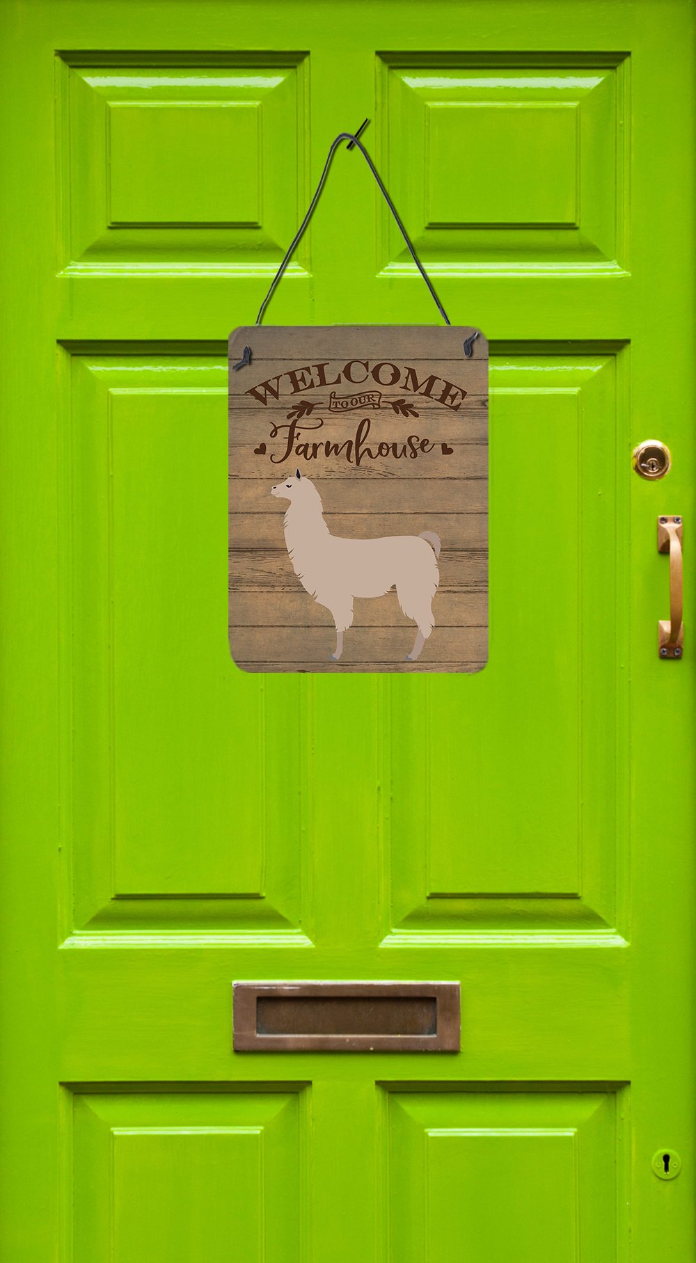 Llama Welcome Wall or Door Hanging Prints CK6860DS1216 by Caroline's Treasures