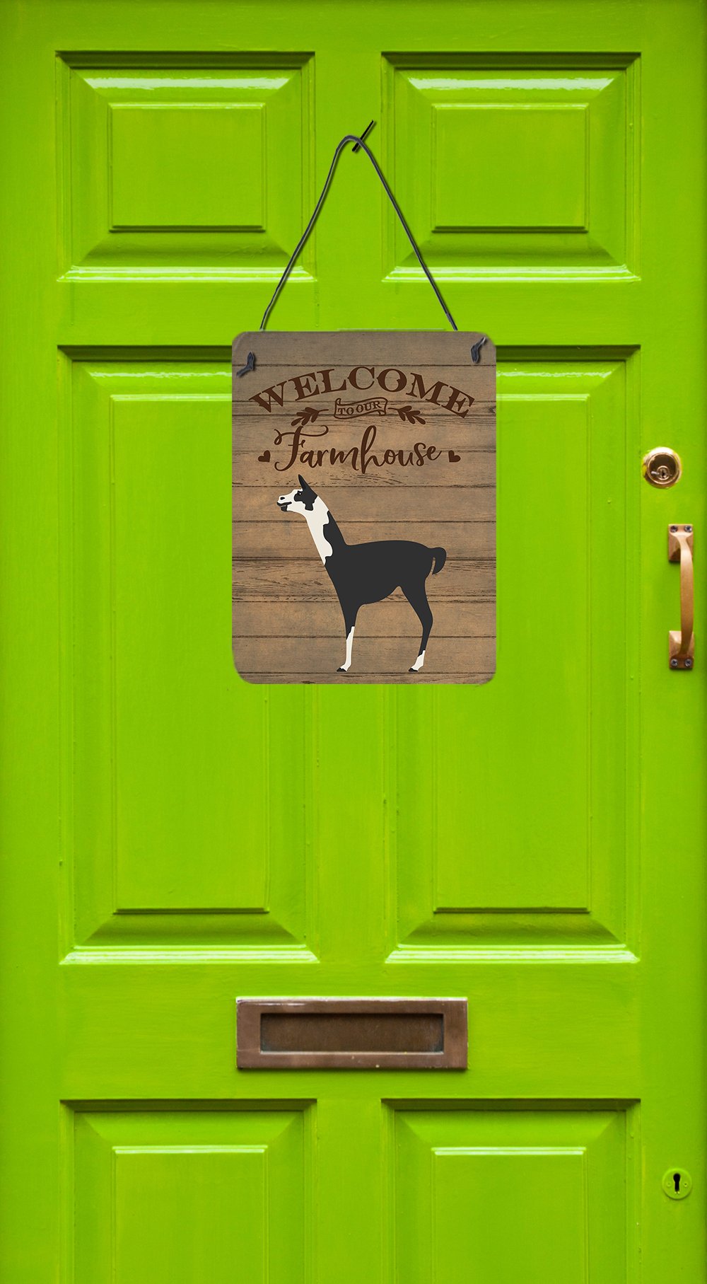 Llama Q' Ara Welcome Wall or Door Hanging Prints CK6862DS1216 by Caroline's Treasures